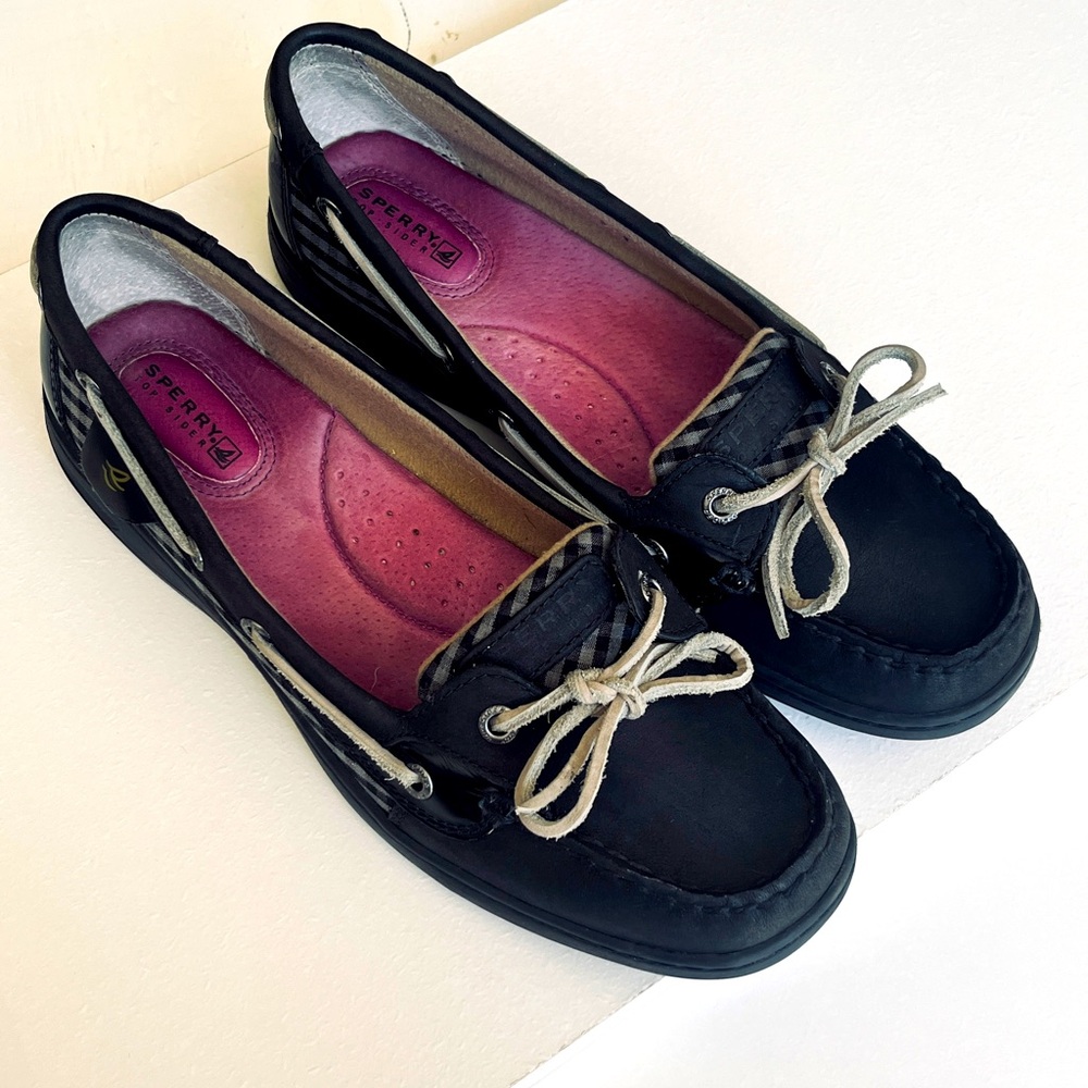 Sperry Top Sider Angelfish Boat Shoes - Black/Silver Two Tone